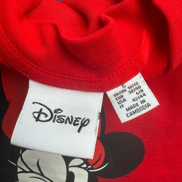 Disney Authentic Minnie Mouse Vintage Graphic Crewneck Sweatshirt Red Streetwear - Picture 11 of 12